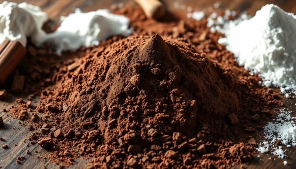 Cocoa powder and leavening agents