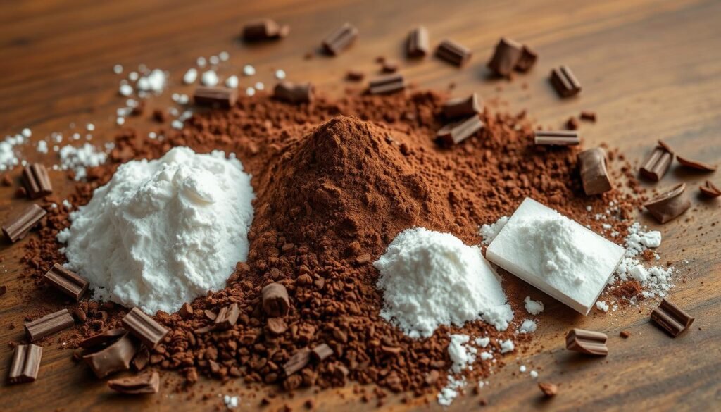 Cocoa powder and leavening agents